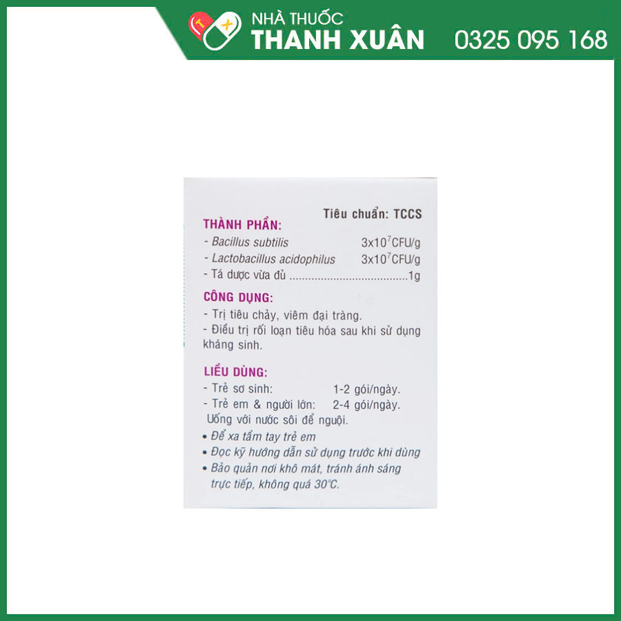 Biosubtyl DL thuốc điều trị tiêu chảy, viêm ruột cấp và mãn tính, rối loạn tiêu hóa